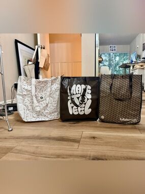 3pc lululemon athletica Tote Trio Reusable Carry Bags